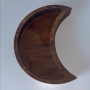 Wooden Crescent Moon Wall Decor or Crystal Holder